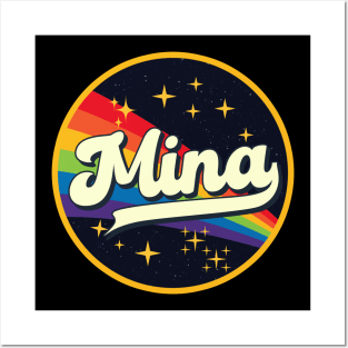 Mina // Rainbow In Space Vintage Style Posters and Art